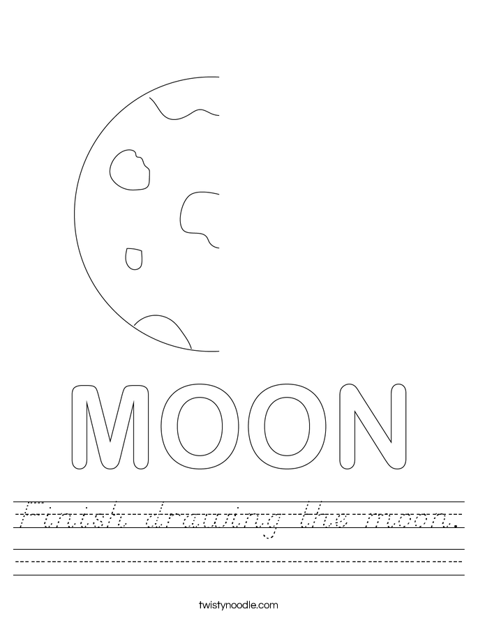 Finish drawing the moon. Worksheet