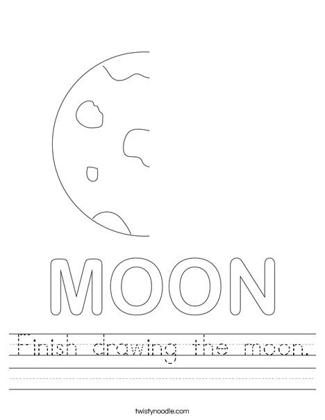 Finish drawing the moon. Worksheet