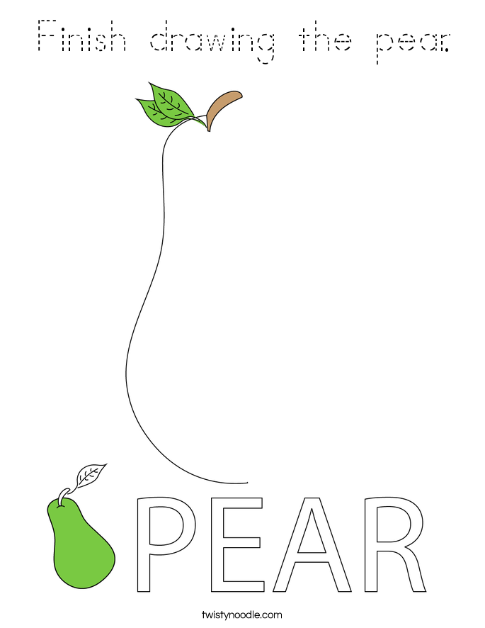 Finish drawing the pear. Coloring Page