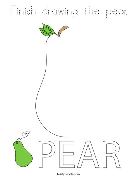 Finish drawing the pear. Coloring Page