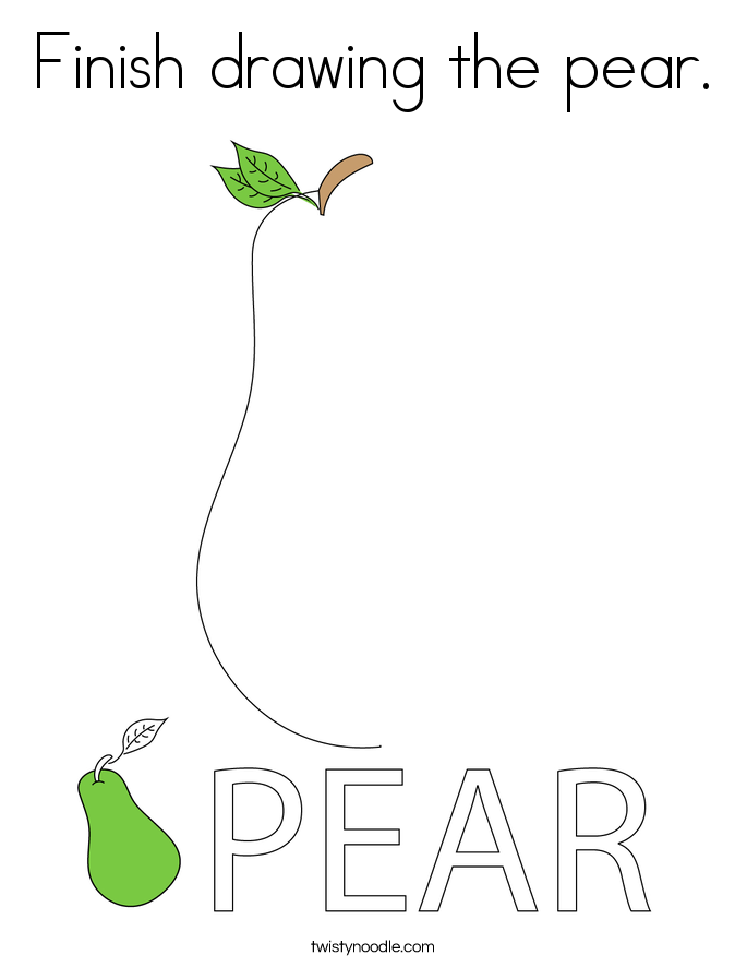 Finish drawing the pear. Coloring Page
