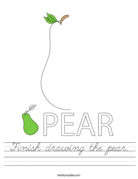 Finish drawing the pear. Worksheet