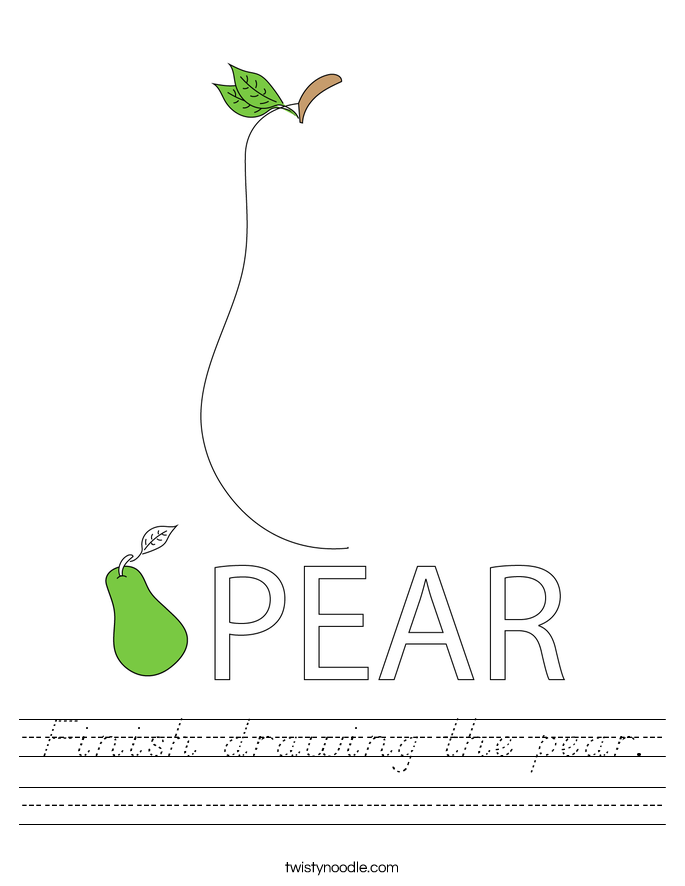 Finish drawing the pear. Worksheet