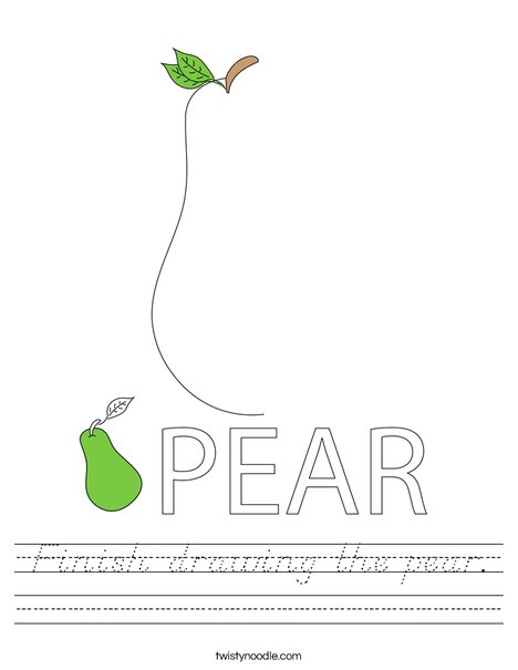 Finish drawing the pear. Worksheet