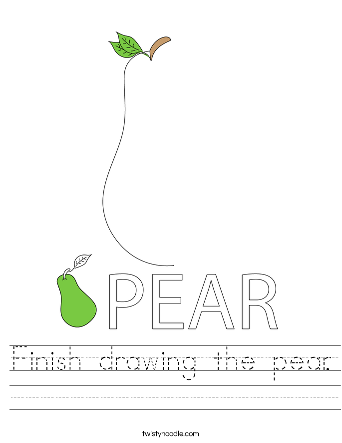 Finish drawing the pear. Worksheet