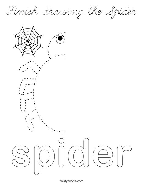 Finish drawing the Spider Coloring Page