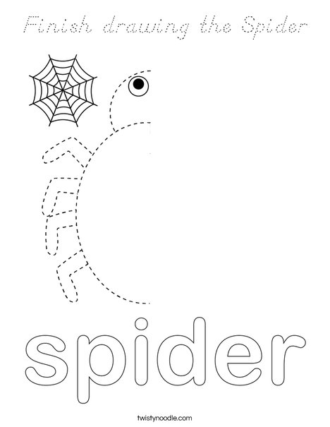 Finish drawing the Spider Coloring Page