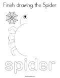 Finish drawing the Spider Coloring Page