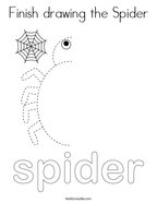 Finish drawing the Spider Coloring Page