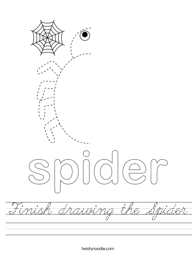 Finish drawing the Spider Worksheet