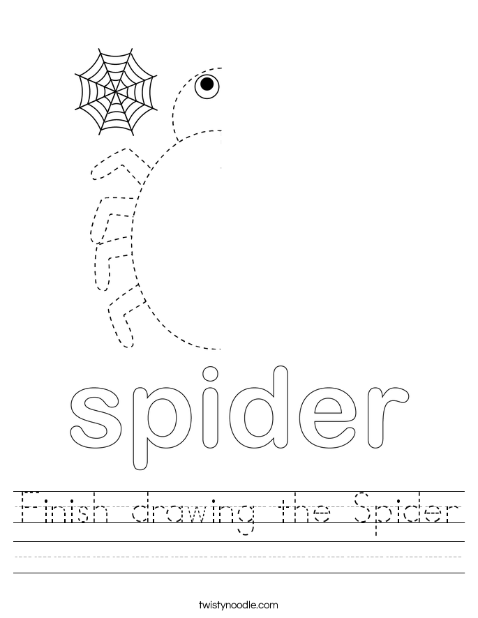 Finish drawing the Spider Worksheet