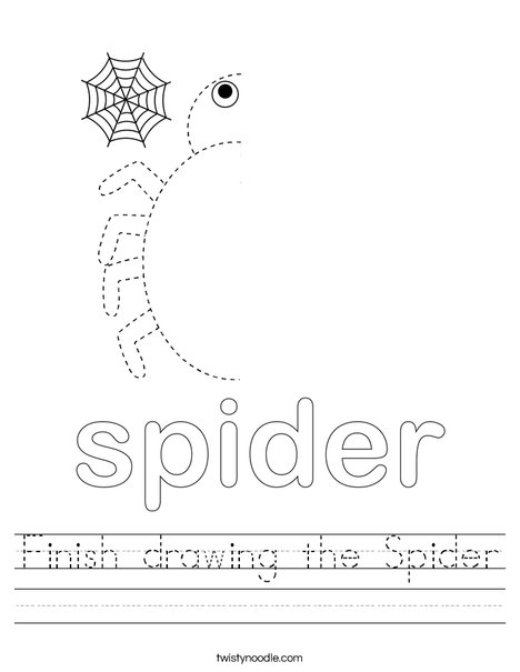 Finish drawing the Spider Worksheet