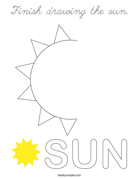 Finish drawing the sun. Coloring Page