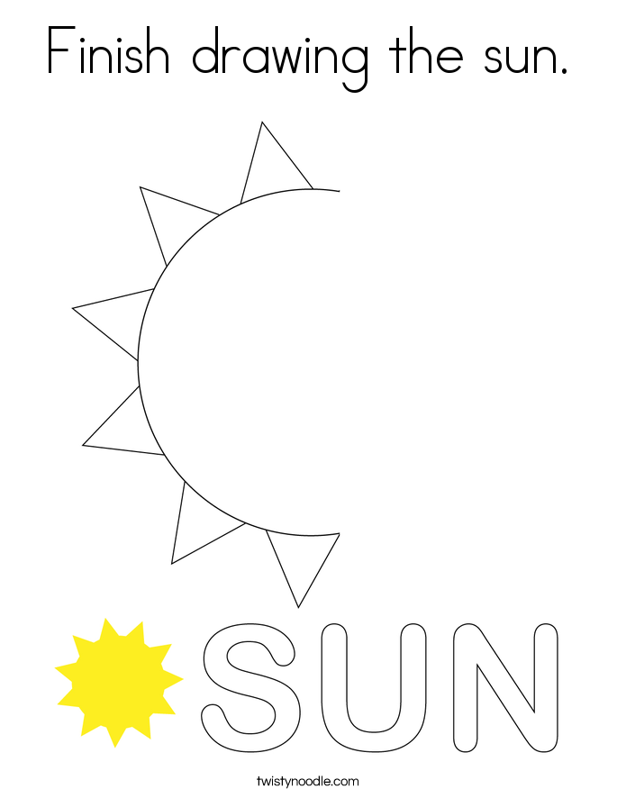 Finish drawing the sun. Coloring Page
