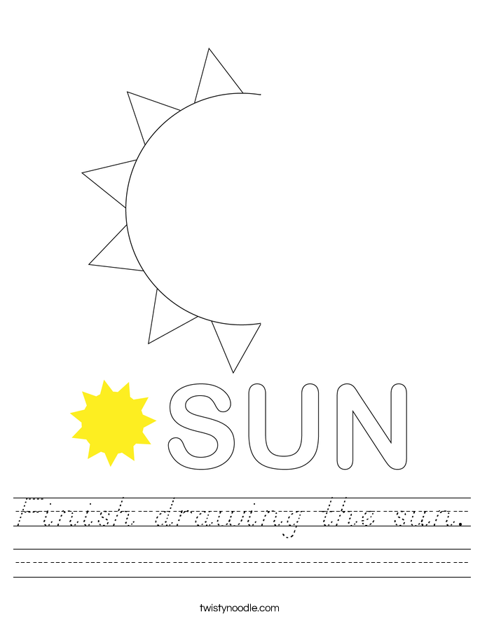 Finish drawing the sun. Worksheet