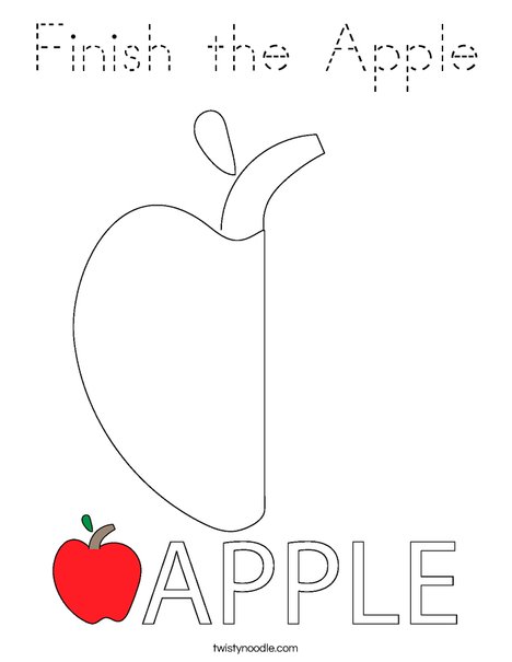Finish the Apple Coloring Page