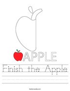 Finish the Apple Handwriting Sheet