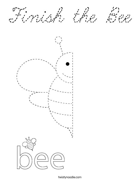 Finish the Bee Coloring Page