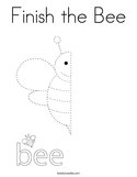 Finish the Bee Coloring Page