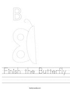 Finish the Butterfly Handwriting Sheet