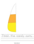 Finish the candy corn Handwriting Sheet