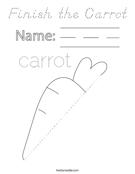 Finish the Carrot Coloring Page