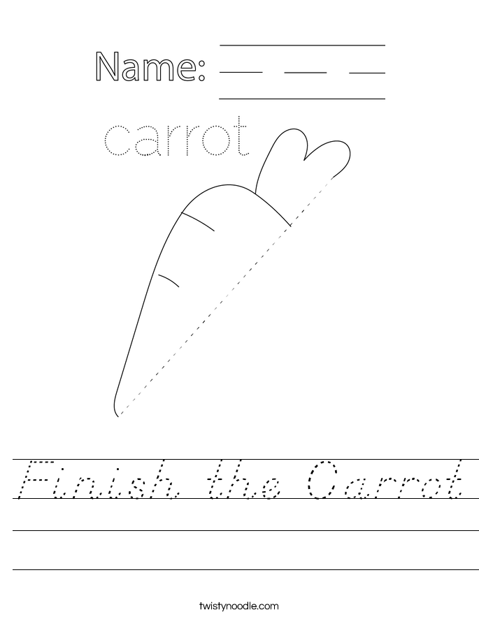 Finish the Carrot Worksheet