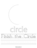 Finish the Circle Handwriting Sheet