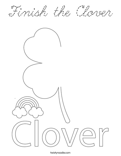Finish the Clover Coloring Page