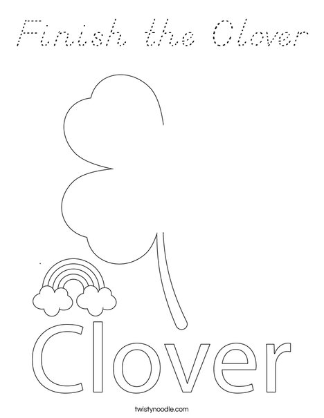 Finish the Clover Coloring Page