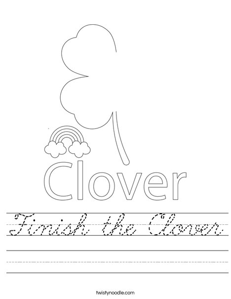 Finish the Clover Worksheet