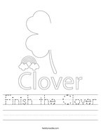 Finish the Clover Handwriting Sheet