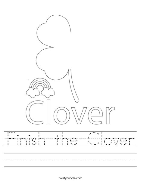 Finish the Clover Worksheet Twisty Noodle Finish the Clover Worksheet Twisty Noodle