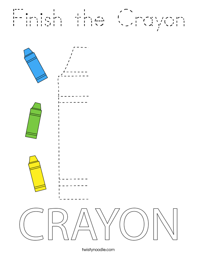 Finish the Crayon Coloring Page