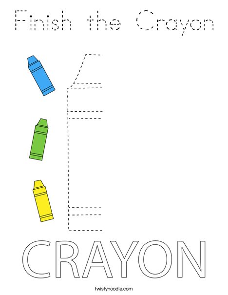 Finish the Crayon Coloring Page