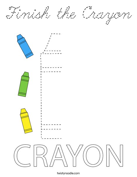 Finish the Crayon Coloring Page