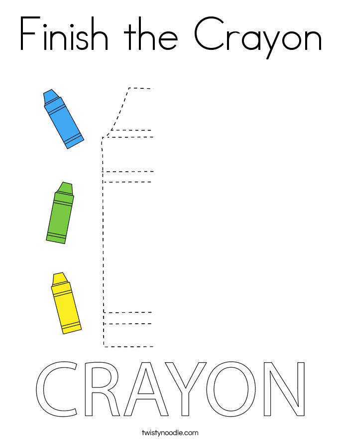 Finish the Crayon Coloring Page