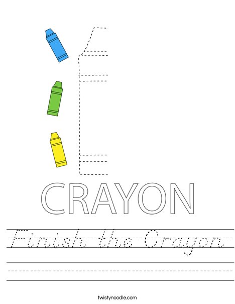 Finish the Crayon Worksheet