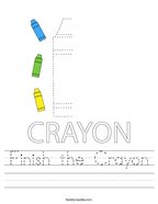 Finish the Crayon Handwriting Sheet