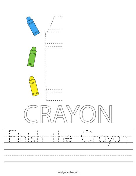 Finish the Crayon Worksheet