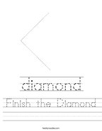 Finish the Diamond Handwriting Sheet