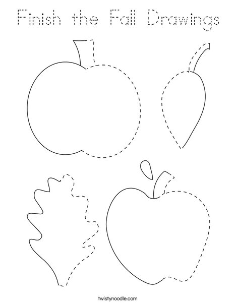 Finish the Fall Drawings Coloring Page