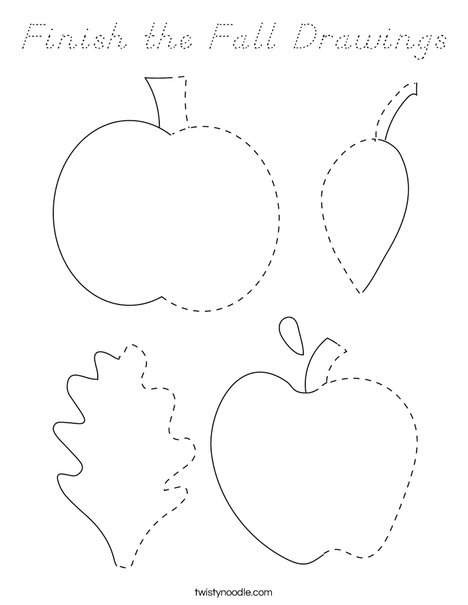Finish the Fall Drawings Coloring Page