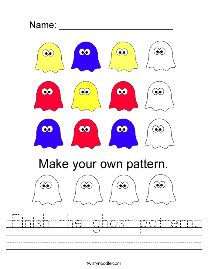 Finish The Ghost Pattern Worksheet Twisty Noodle Finish The Ghost Pattern Worksheet Twisty Noodle