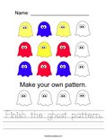Finish the ghost pattern. Worksheet