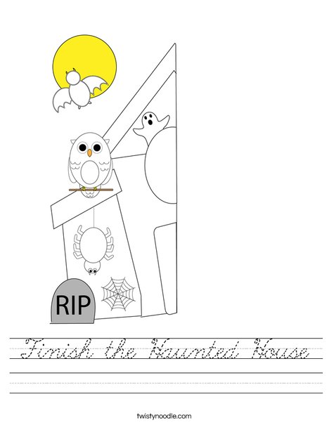 Finish the Haunted House Worksheet