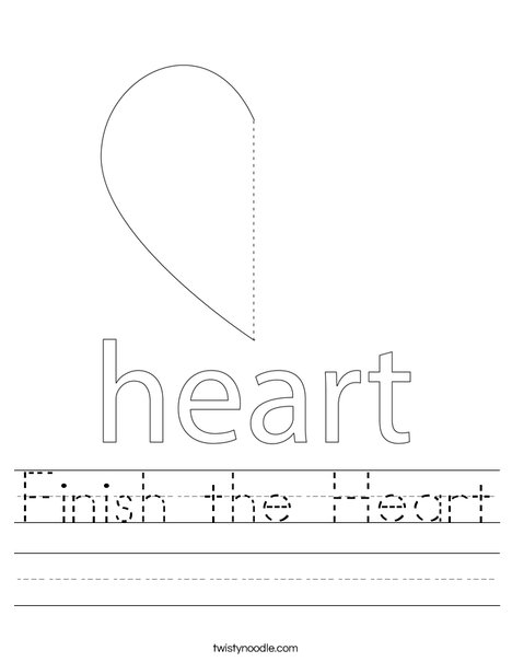 Finish the Heart Worksheet