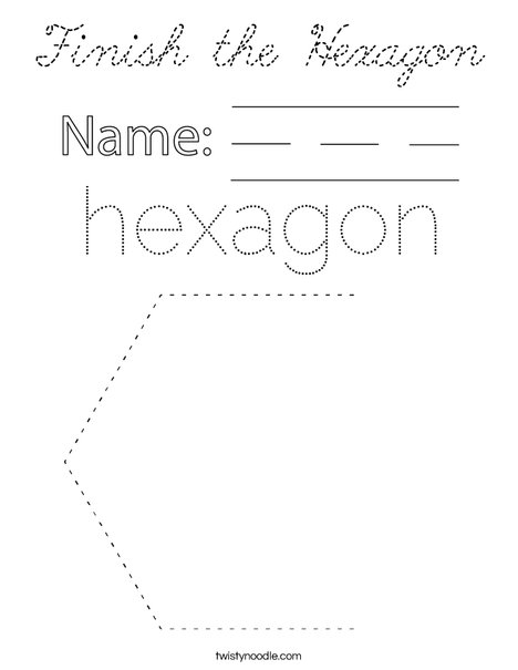 Finish the Hexagon Coloring Page