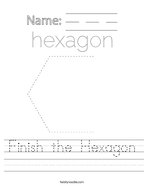 Finish the Hexagon Handwriting Sheet
