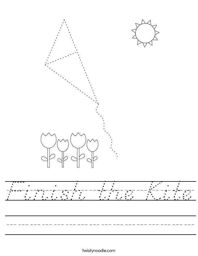 Finish the Kite Worksheet